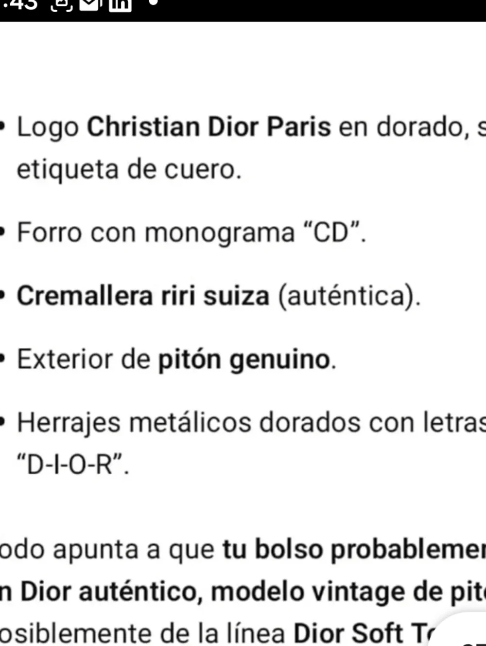 VTG Authentic Christian Dior Paris Exotic leather python Handbag Certified 12x15 - Picture 16 of 16